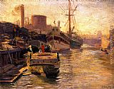 Joseph Kleitsch Chicago River painting